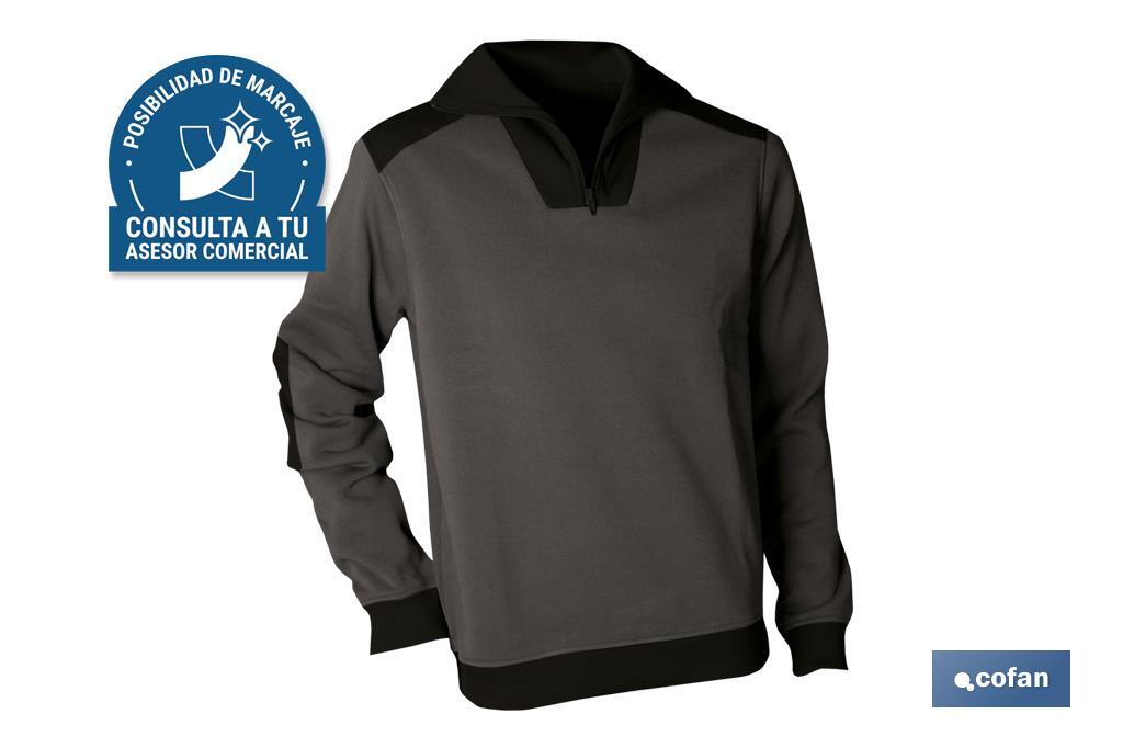 SUDADERA CUELLO CREMALL. VOLTA 280gms/m GRIS-NEGRO T-XL