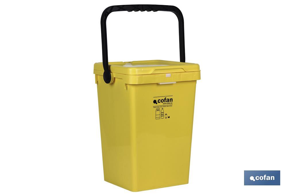 CONTENEDOR AMARILLO PARA PLASTICOS-LATAS, 25L.