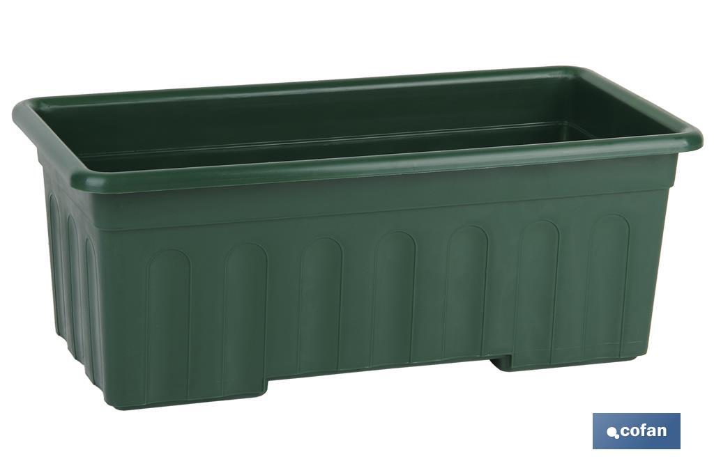 JARDINERA VERDE  MODELO AZAHAR 50X21.5X16cm venta unitaria