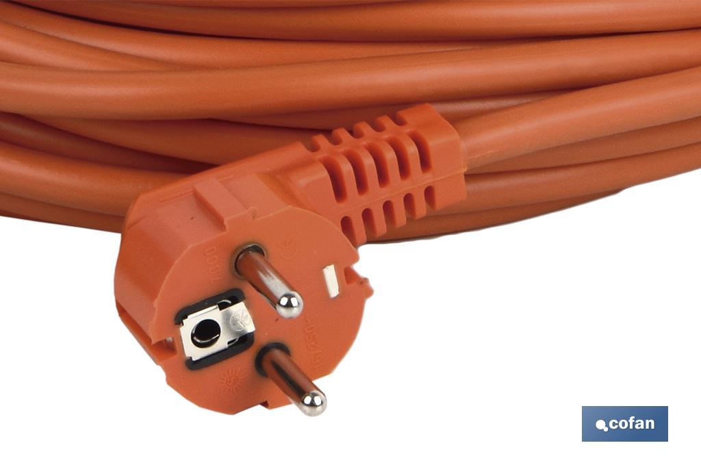 PROLONGADOR BIPOLAR CON T/T LATERAL 16A250V CABLE 25M NARANJA