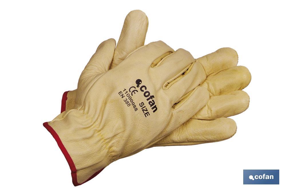 GUANTES PIEL VACUNO AMARILLO T-10