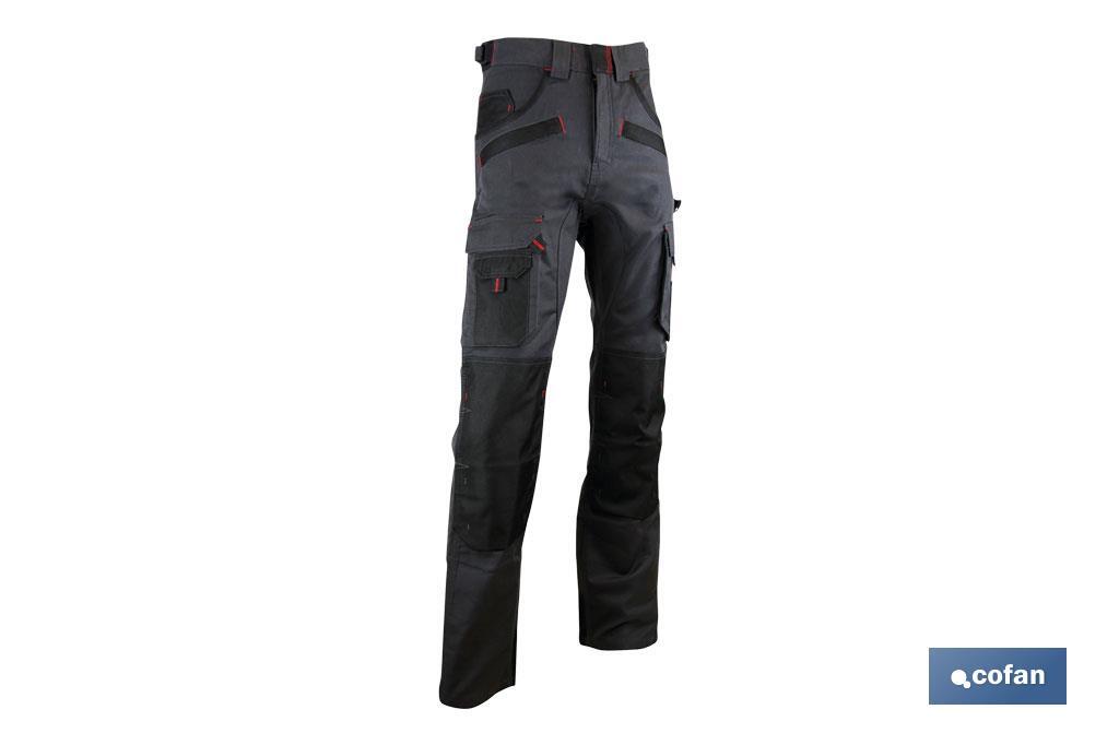 PANTALON TRABAJO MULTIB. CARLSON 300gms/m GRIS-NEGRO T-38