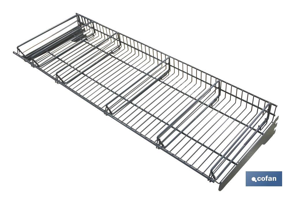 CESTA 5 HUECOS PARA EXPOSITORES 1000X400MM.