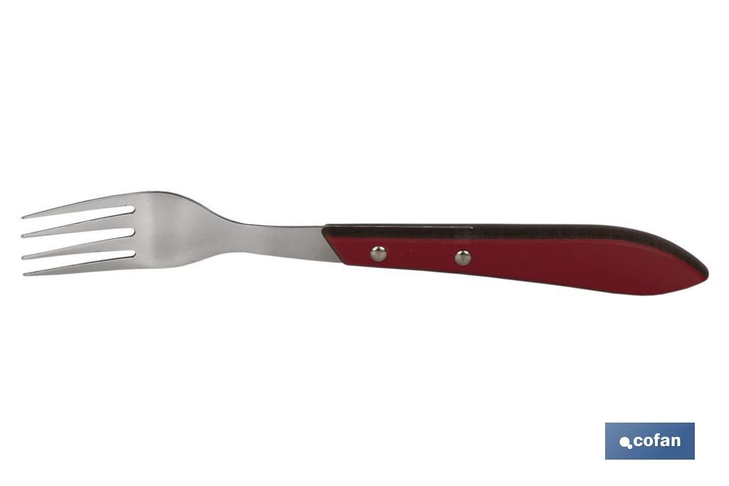PACK 3 TENEDORES CHULETEROS MODELO GULASH ROJO