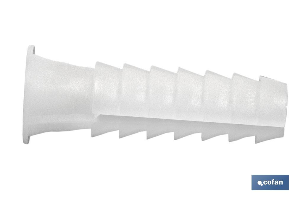 BLÍSTER DE 5 UDS TACO DE PLÁSTICO BLANCO 10 MM VENTA UNITARIA