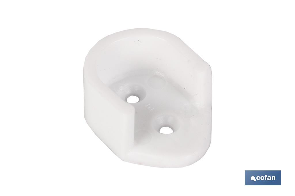 BLÍSTER DE 2 UDS. SOPORTE BLANCO PARA BARRA DE ARMARIO VENTA UNITARIA