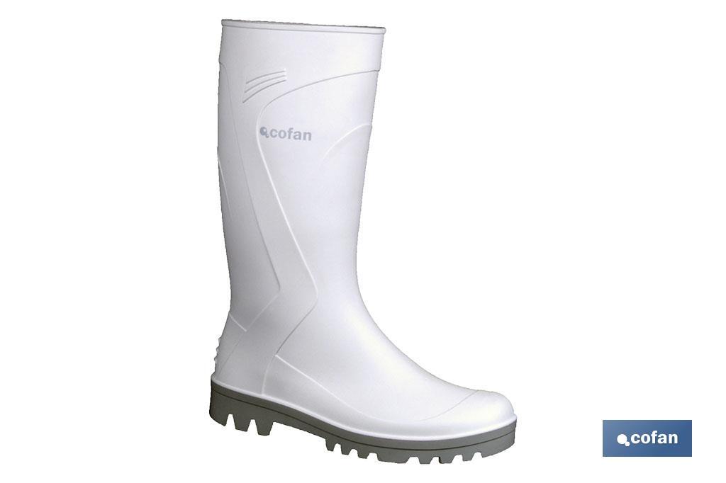 Bota de Agua | Alta | Fabricada en PVC | Color Blanco | Suela Antideslizante y Resistente a la Abrasión