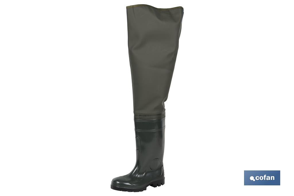 Bota de agua hasta el Muslo | Fabricada PVC | Color Verde | Ligera e Impermeable